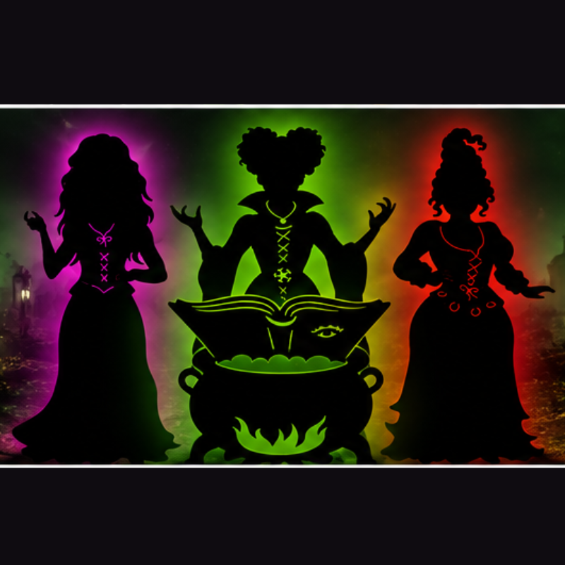 Three Witches on a Broomstick